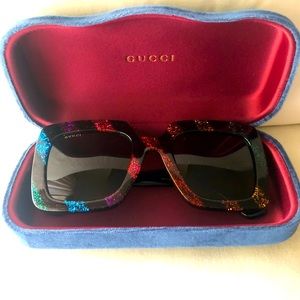 Gucci GG0328S 003 Oversized Square Multicolor and Black Sunglasses